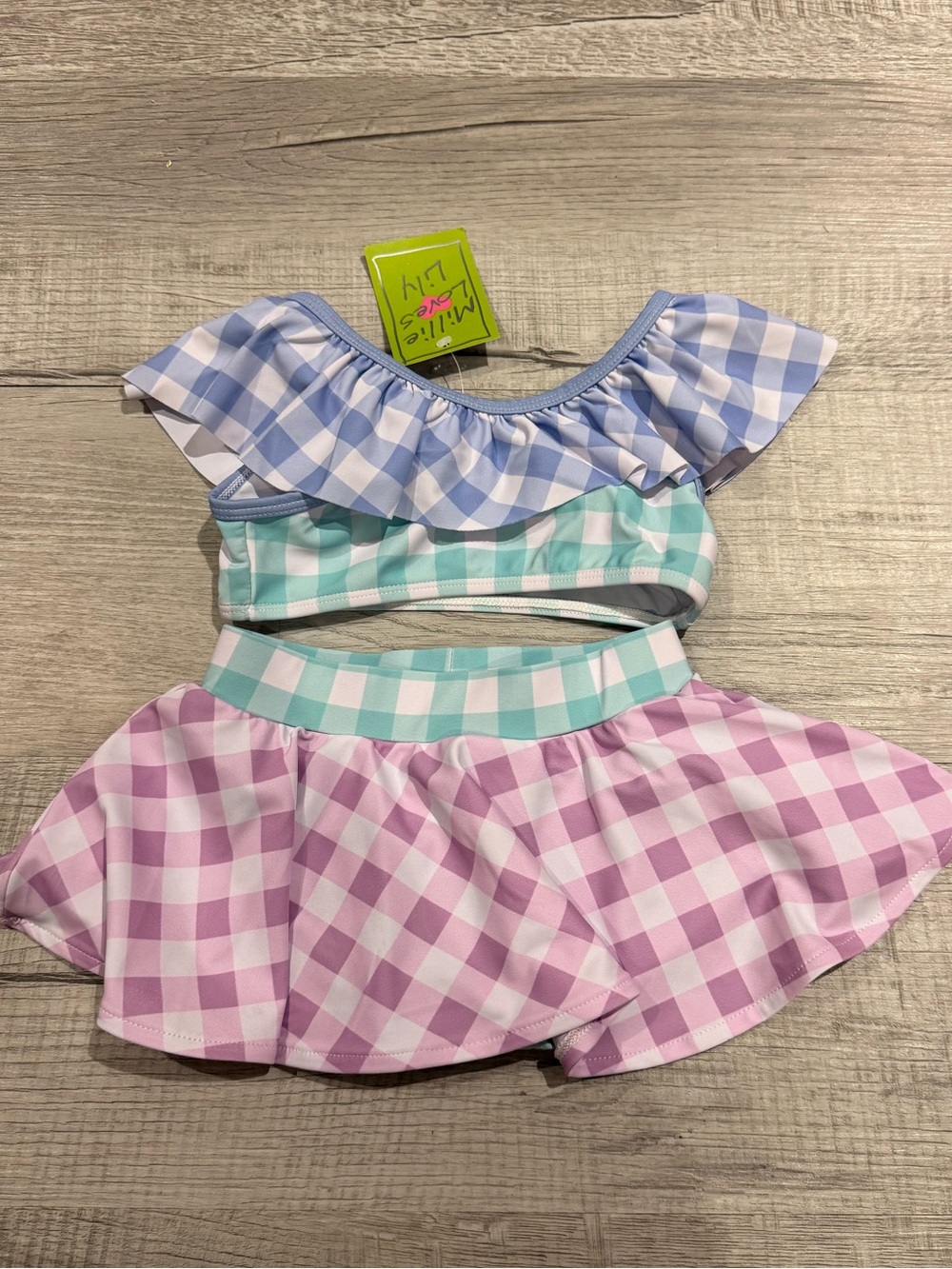 Millie Loves Lily Gingham Two-Piece Swim Suit NWT 3T